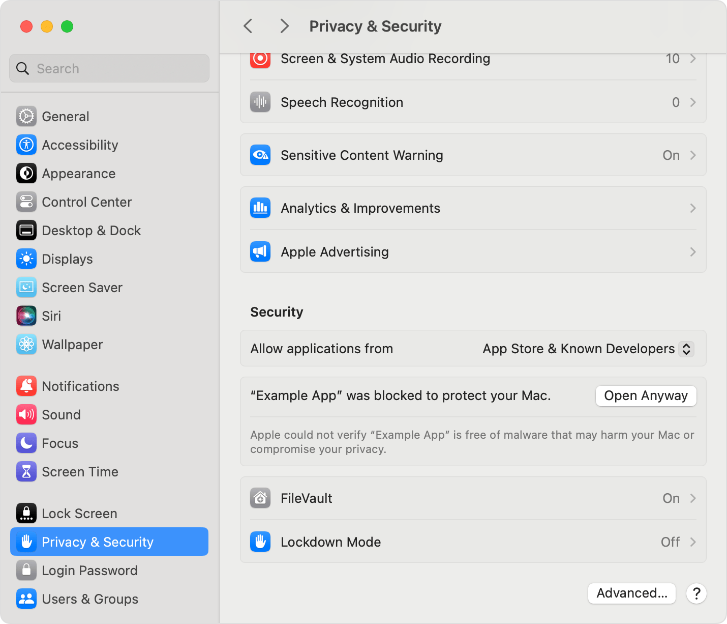 macOS Privacy & Security: Open Anyway